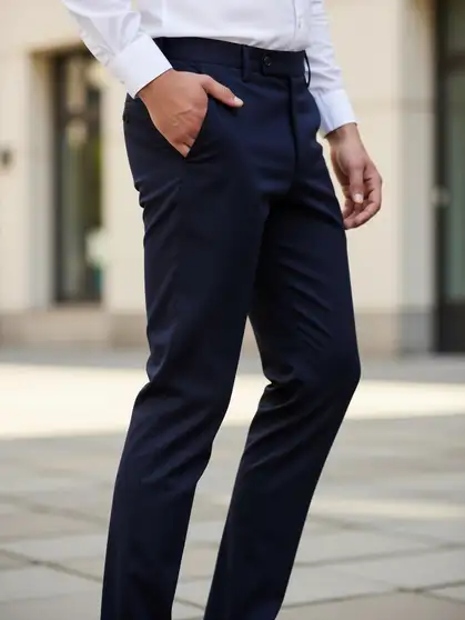 Parsh Cotton Slim Fit Formal Pants - Image 2