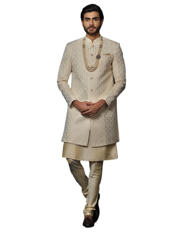 Men's Kurta Sherwani Churidar Set