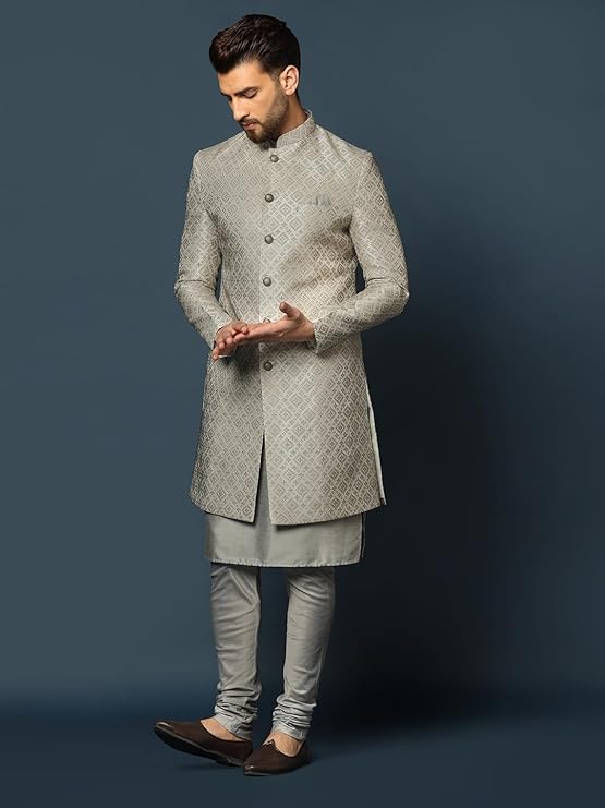 Indo-Western Sherwani Churidar Set - Image 4