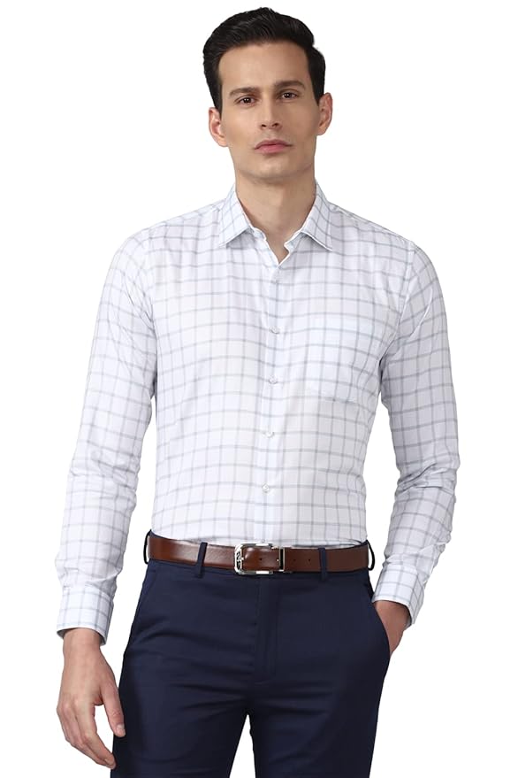 Slim Fit Checkered Solid Shirt