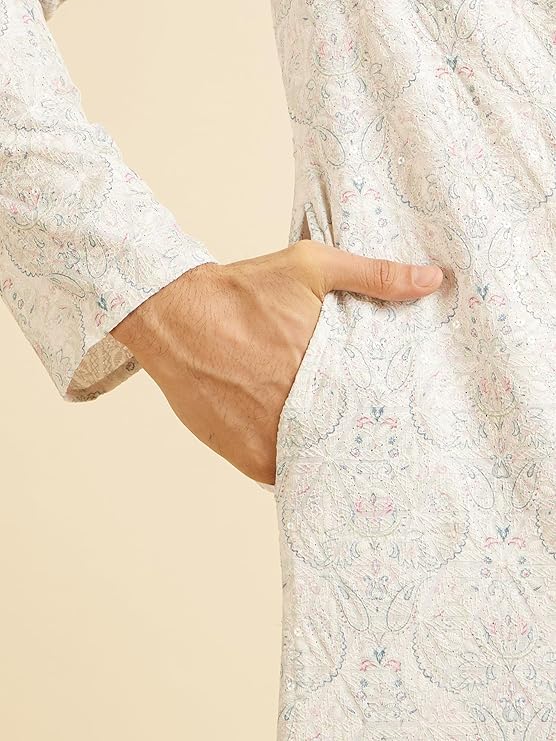 Men's Cotton Chikankari Kurta Set - Image 2