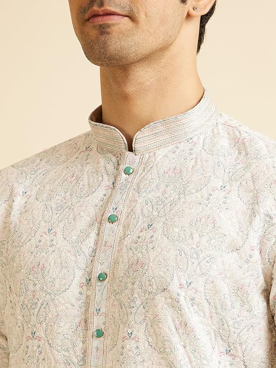 Men's Cotton Chikankari Kurta Set - Image 3