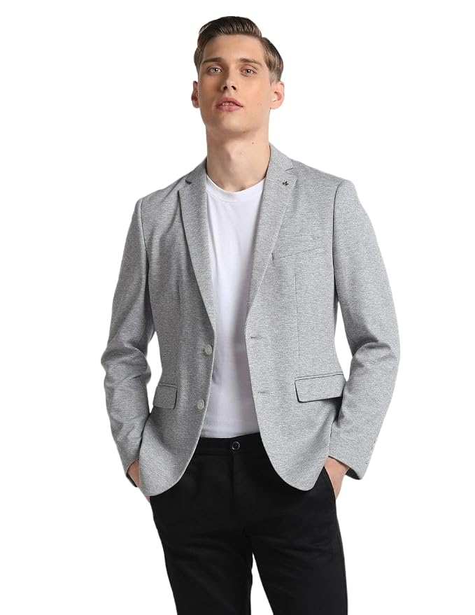 Arrow Textured Slim Fit Blazer for Men - Button Closure Formal & Casual Wear Mens Blazer